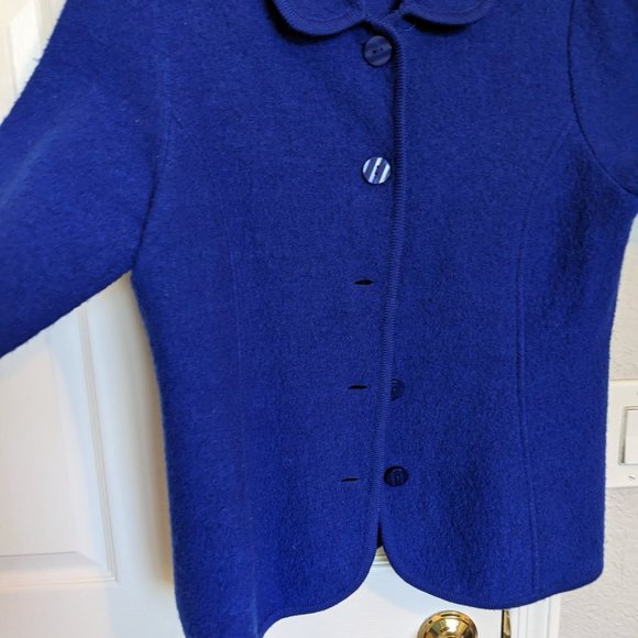COBALT | Boiled Wool Cardigan / Jacket | M | EUC | Appleseed's| Y2K Vintage - Picture 4 of 8